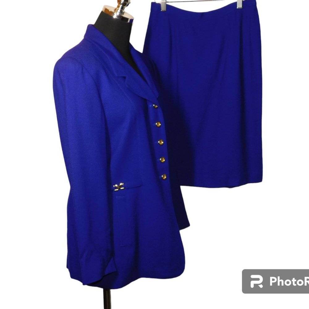 Albert Nipon 100% Wool Suit Women's Size 8 Vintage - image 5